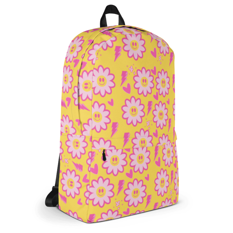 Smiley Face Preppy Yellow Backpack