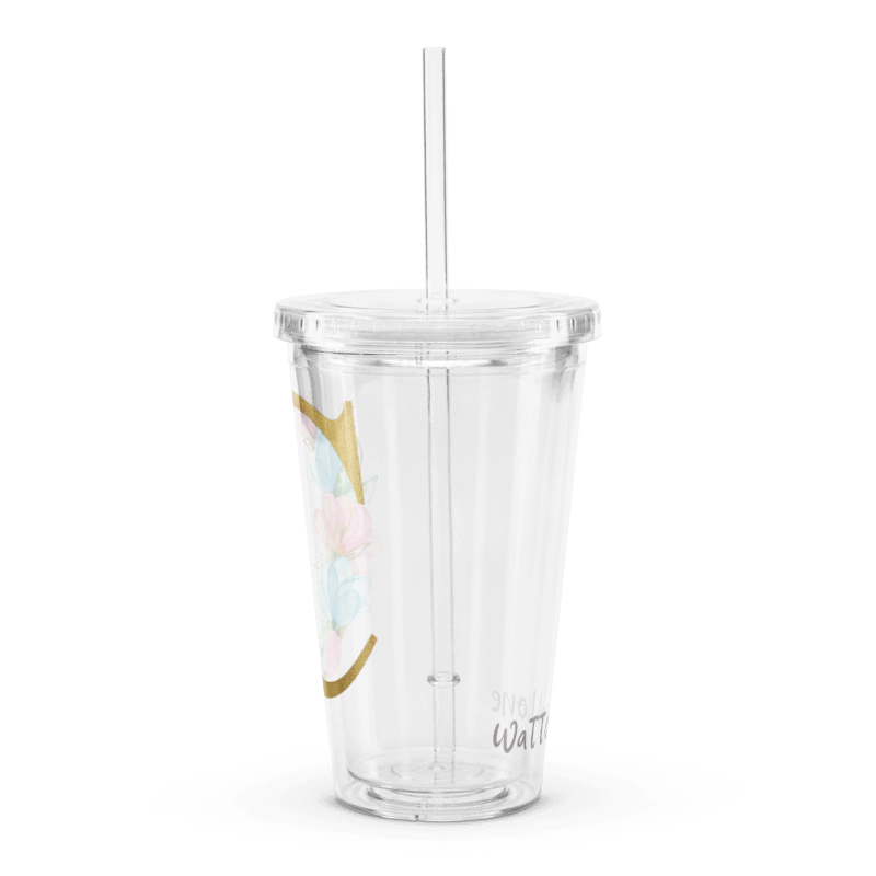Letter C Clear Plastic Tumbler