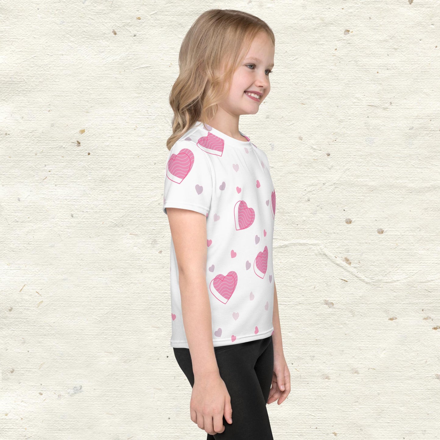 Hearts with Waves Kids Crewneck T-Shirt