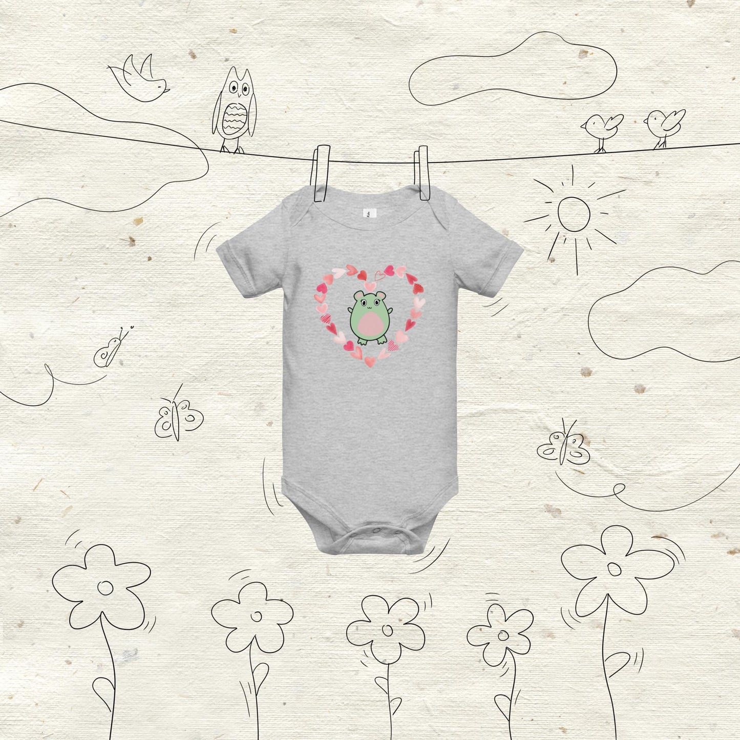 WaTTerMaLLone in Hearts Baby Short Sleeve One Piece