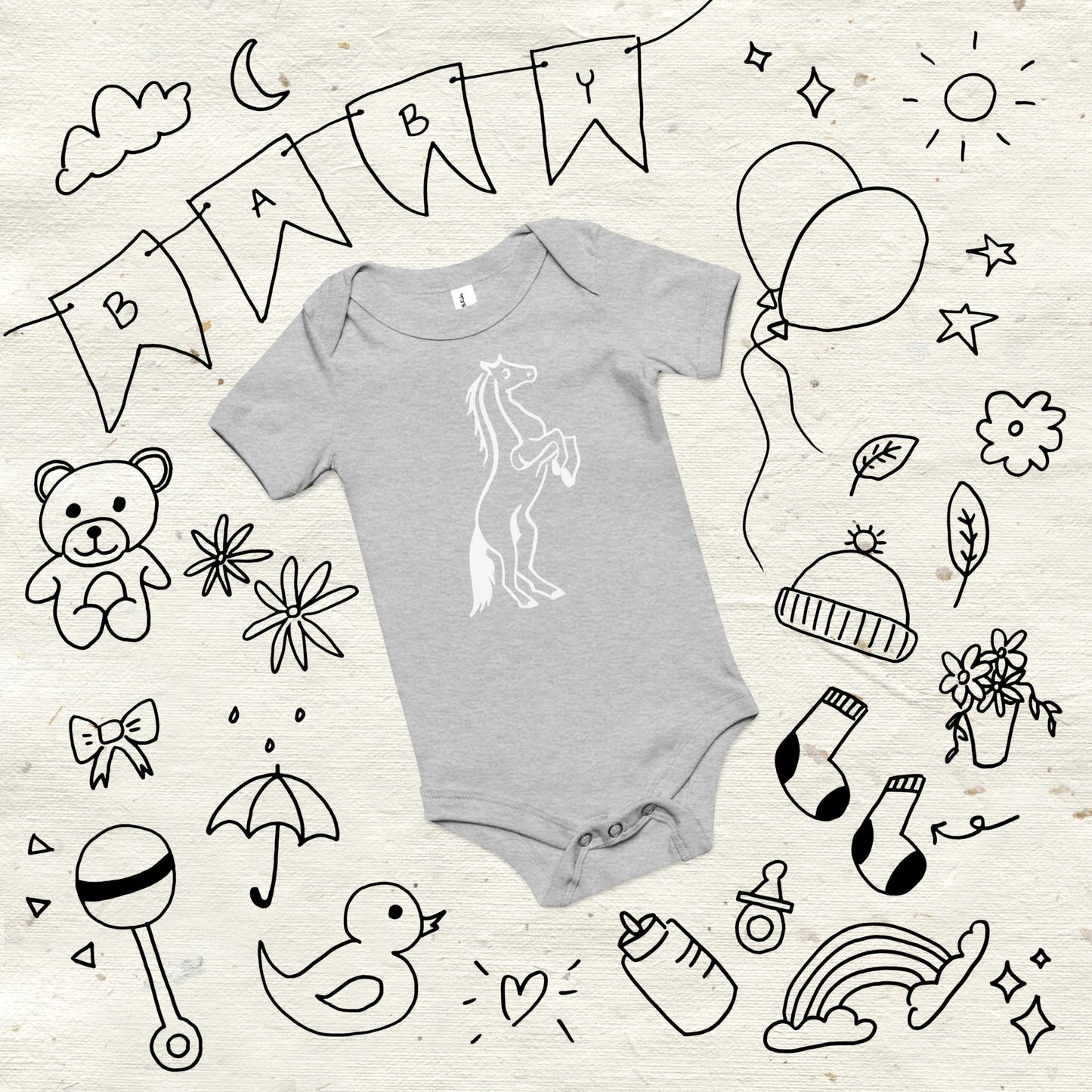 Horse Baby Short Sleeve One Piece