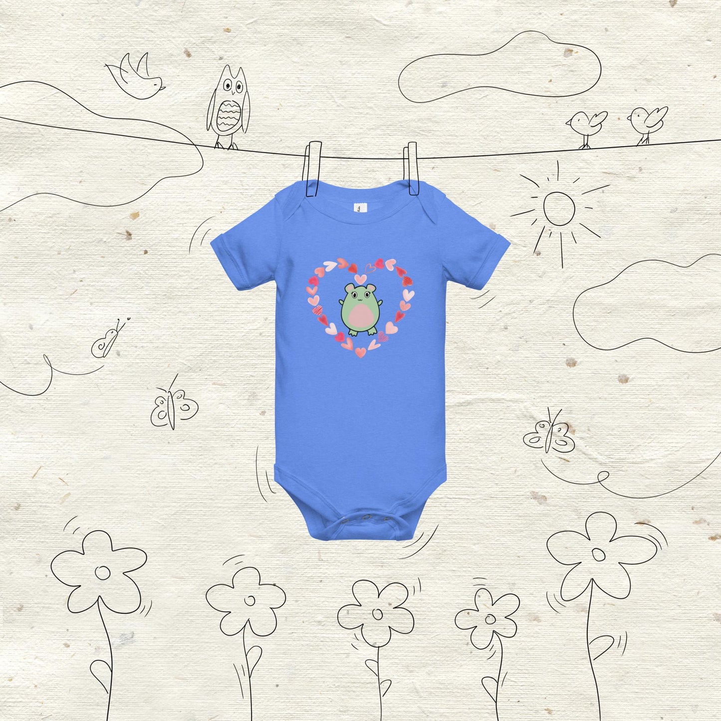 WaTTerMaLLone in Hearts Baby Short Sleeve One Piece