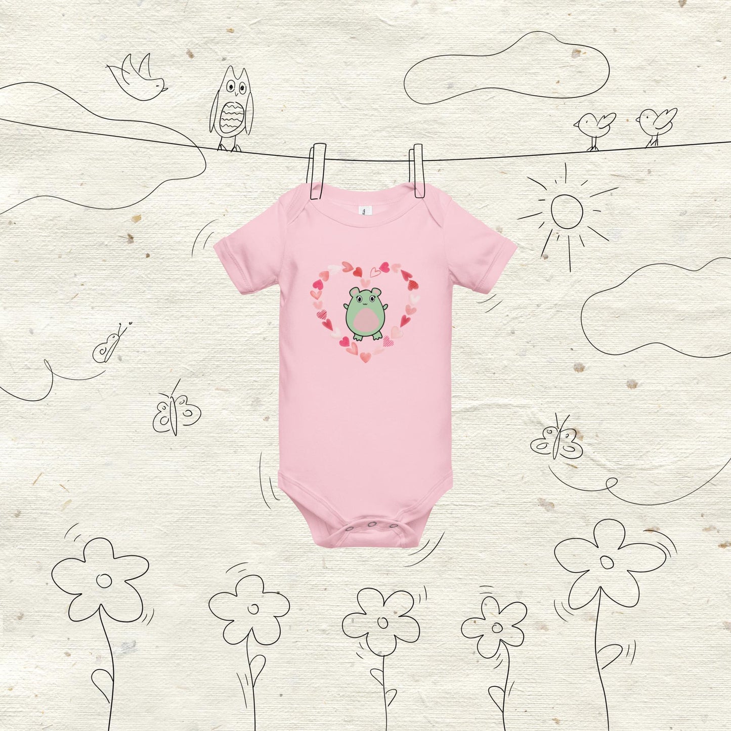 WaTTerMaLLone in Hearts Baby Short Sleeve One Piece