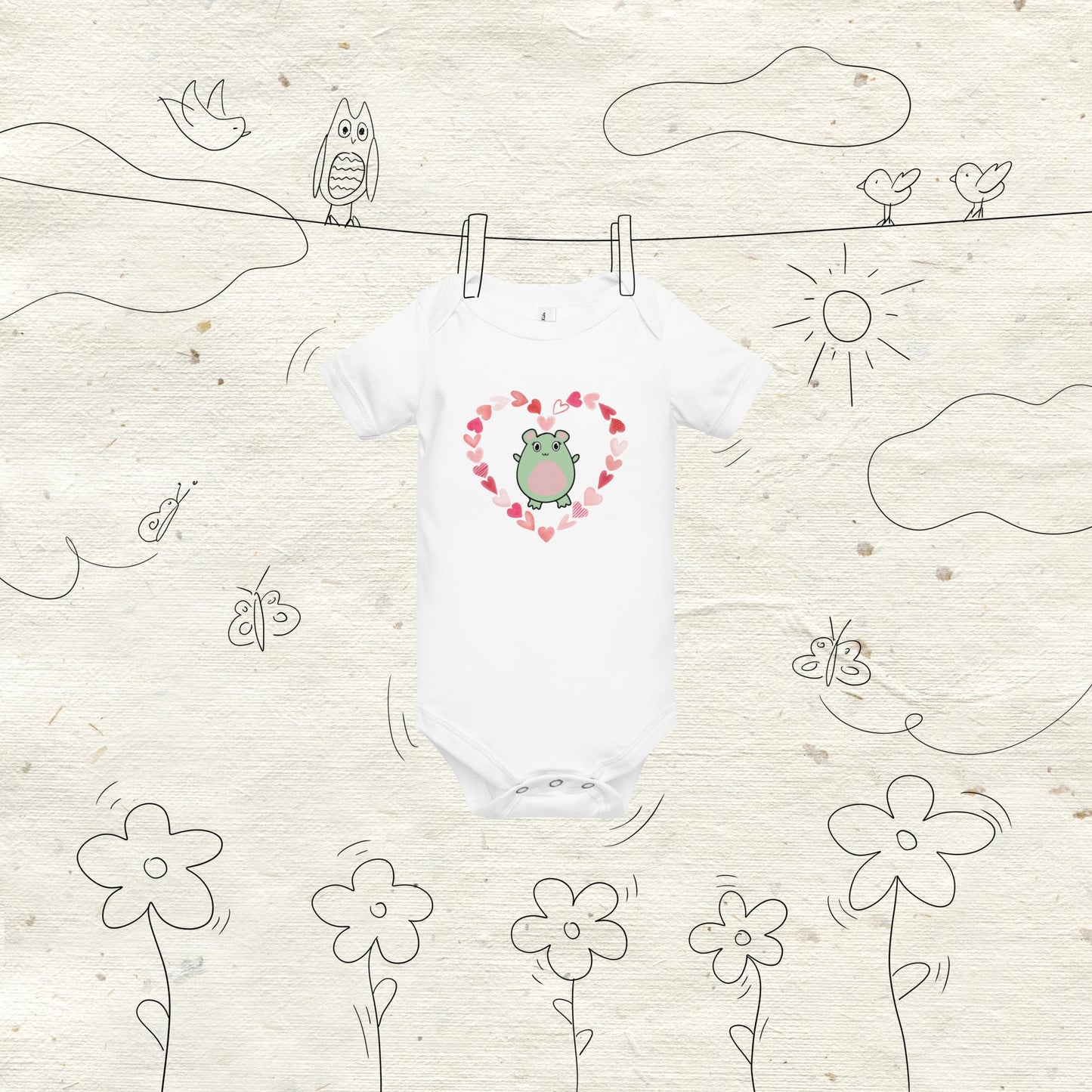 WaTTerMaLLone in Hearts Baby Short Sleeve One Piece