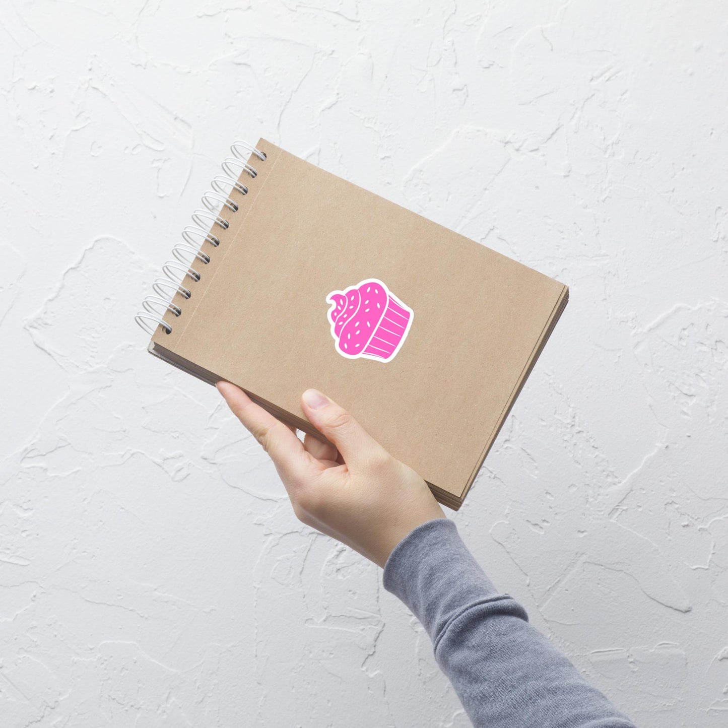 Pink and White Cupcake Bubble-free Stickers