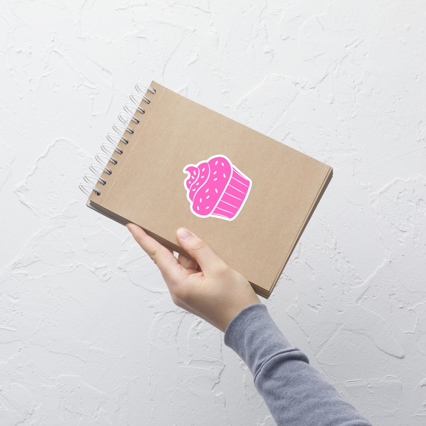 Pink and White Cupcake Bubble-free Stickers