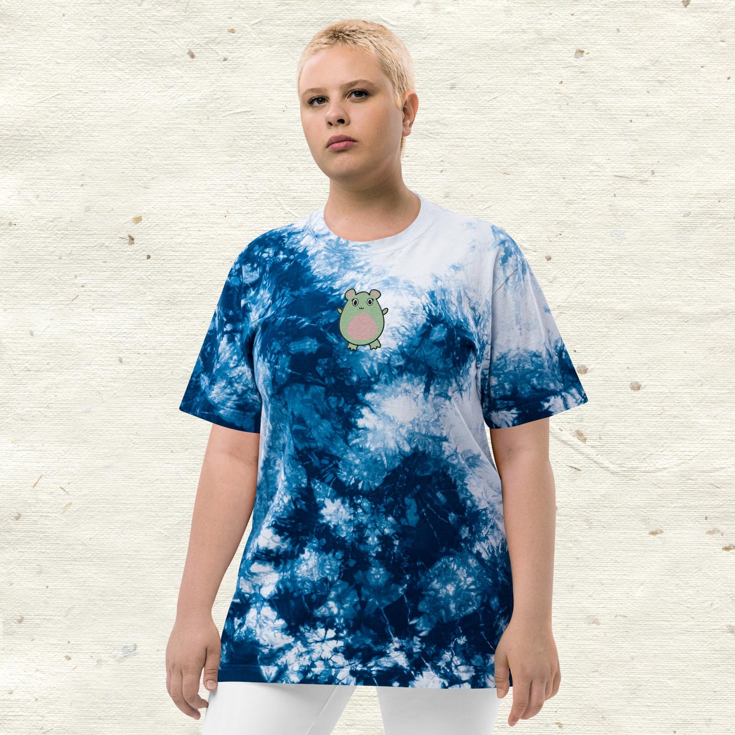 WaTTerMaLLone Embroidered Oversized Tie-Dye T-Shirt