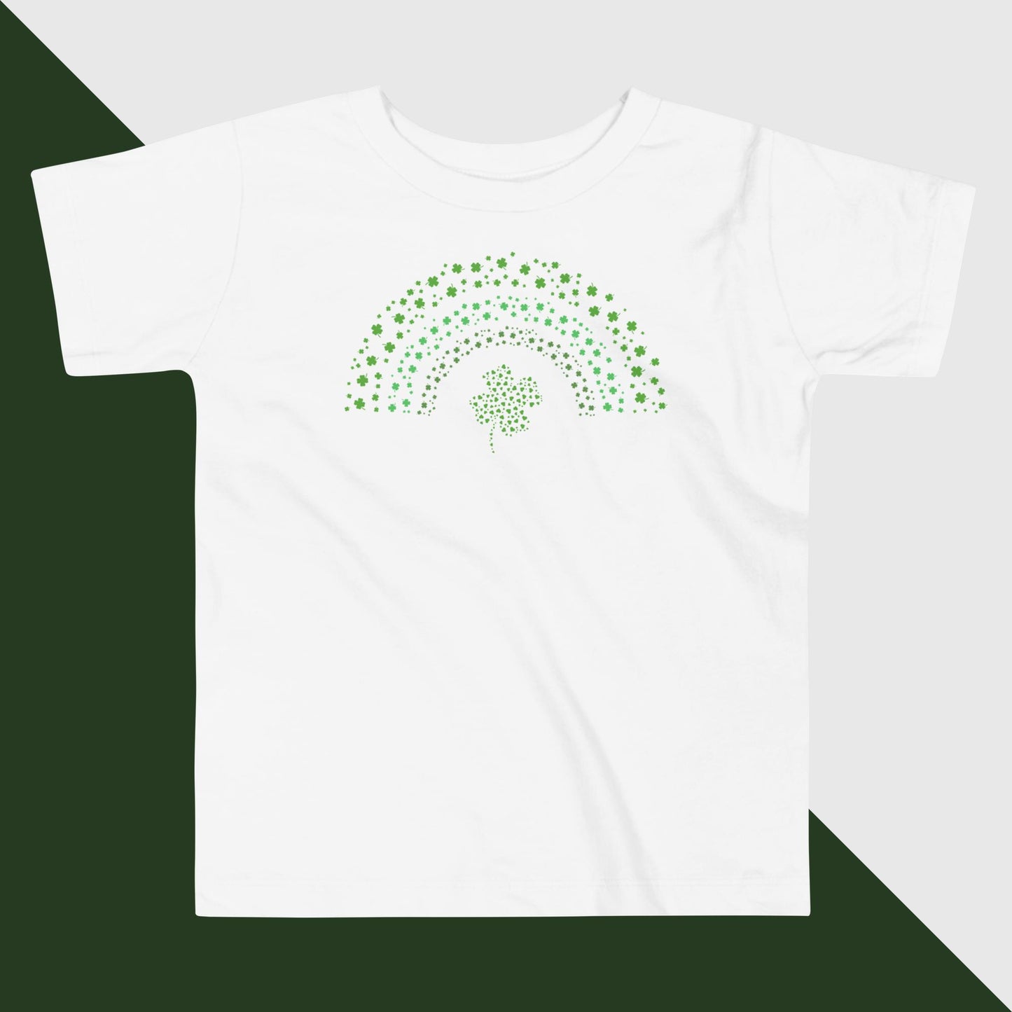 St Patrick’s Day Clover Rainbow Green Toddler Short Sleeve Tee
