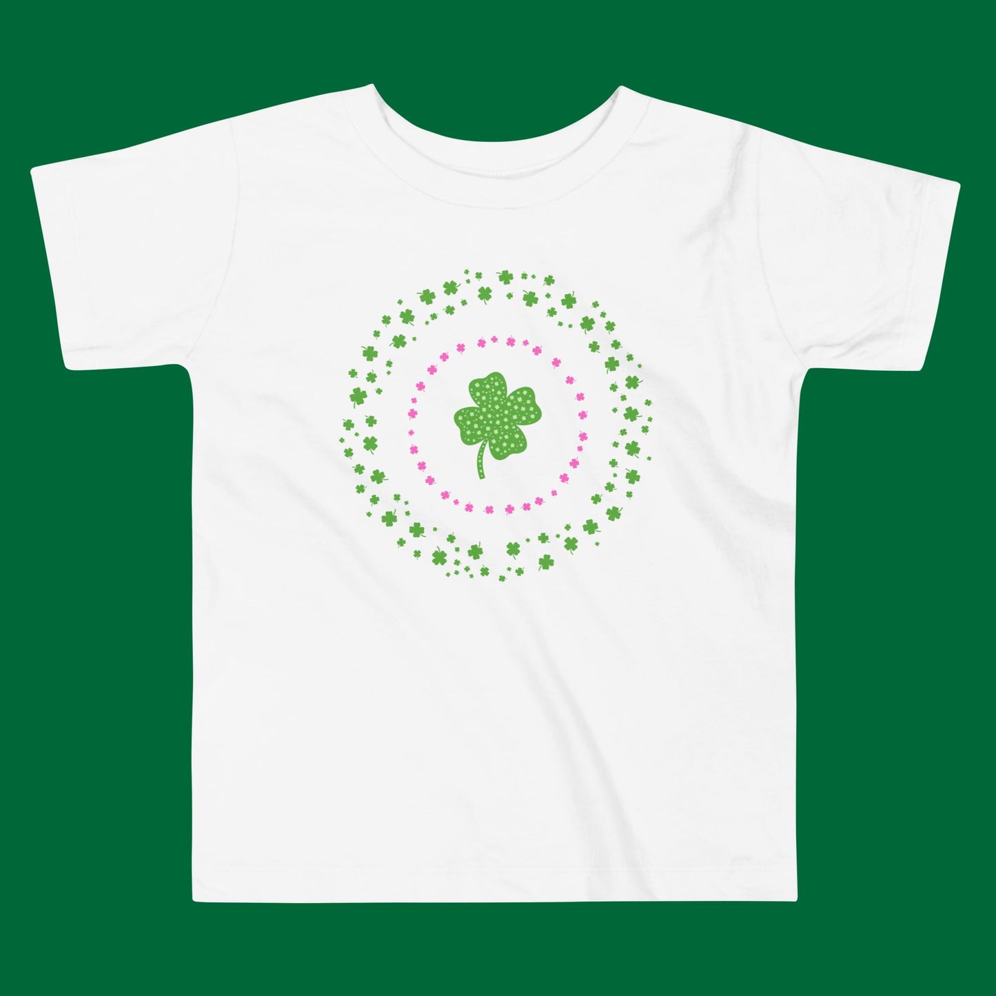 Green Cloverleaf in Circles Toddler Short Sleeve Tee