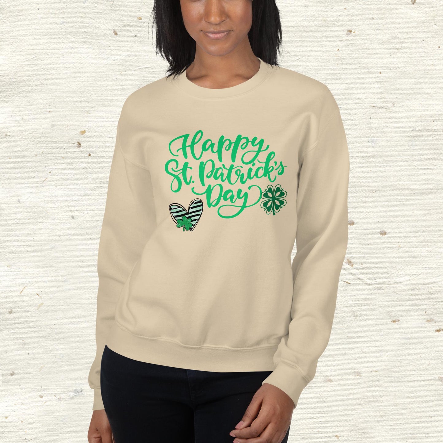 Happy St. Patrick’s Day with Green Heart Sweatshirt