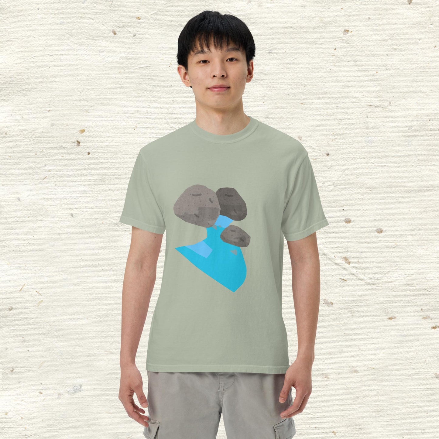Rocks and Stream Garment-dyed Heavyweight T-shirt