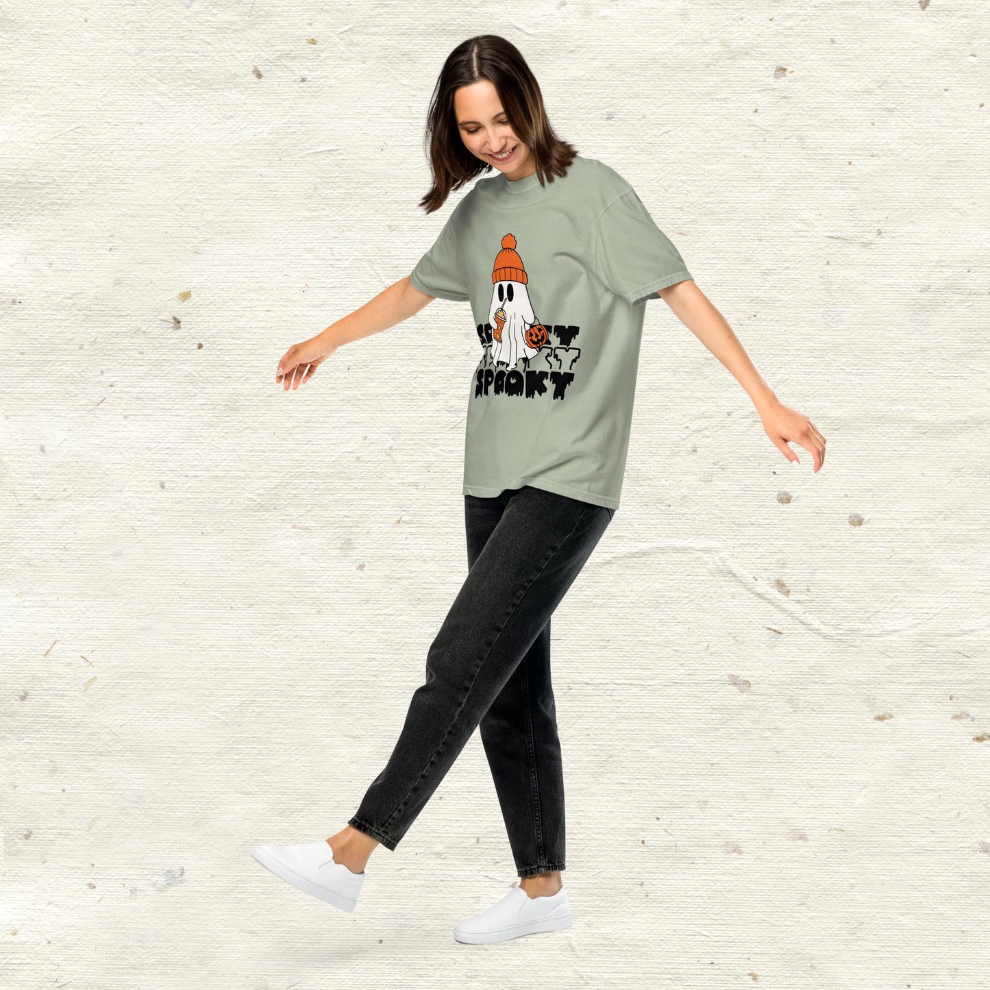 Spooky Ghost Garment-Dyed Heavyweight T-shirt