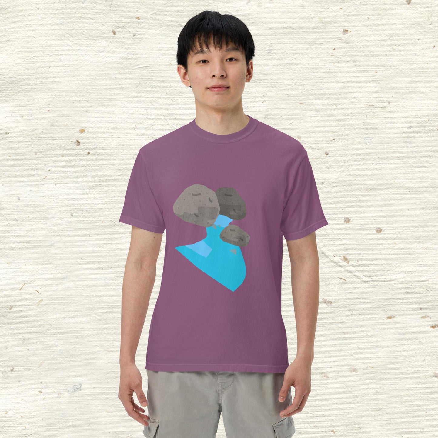 Rocks and Stream Garment-dyed Heavyweight T-shirt