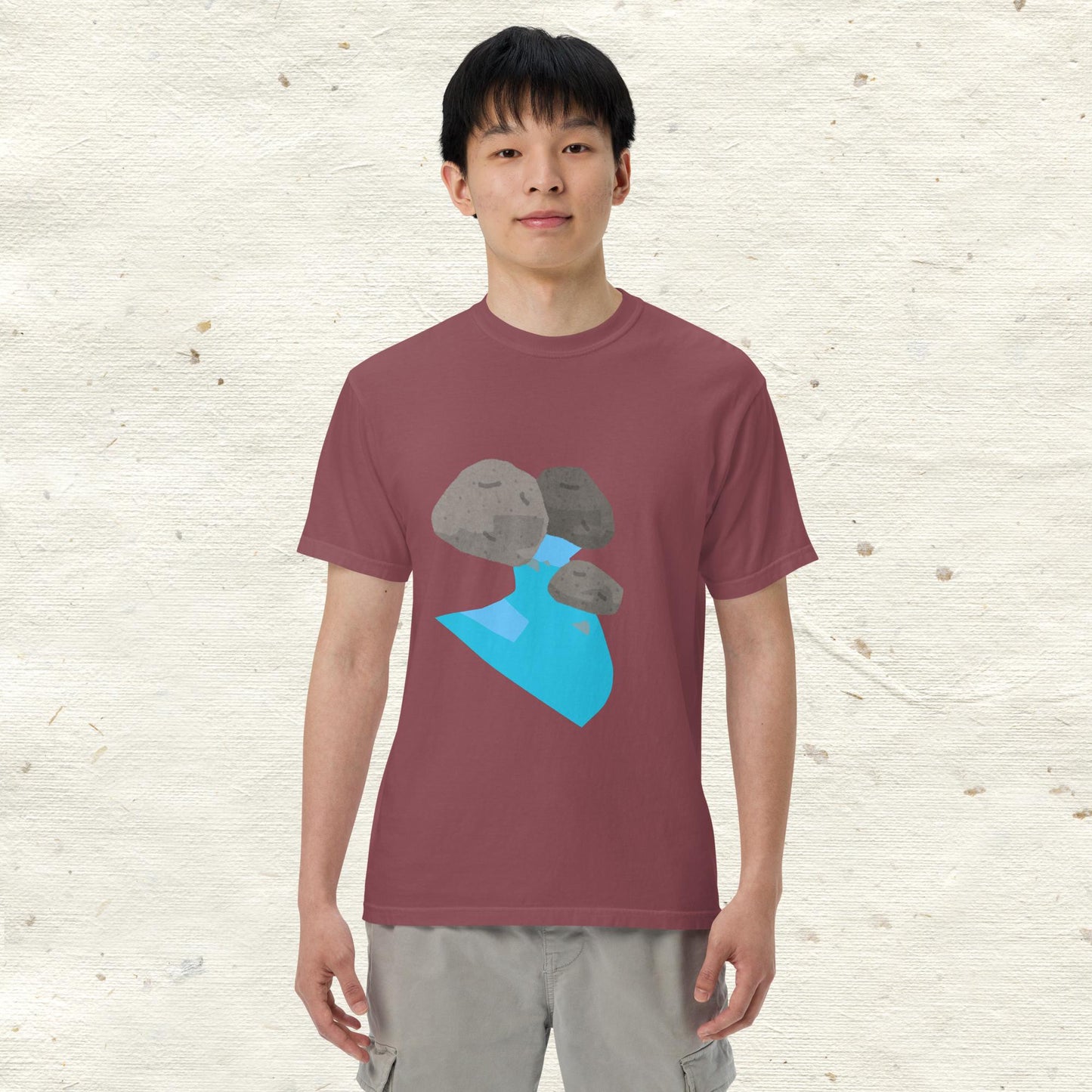 Rocks and Stream Garment-dyed Heavyweight T-shirt