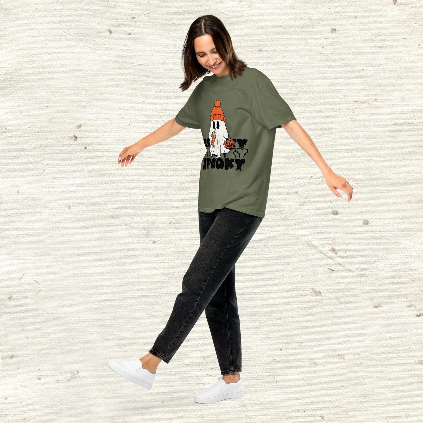 Spooky Ghost Garment-Dyed Heavyweight T-shirt