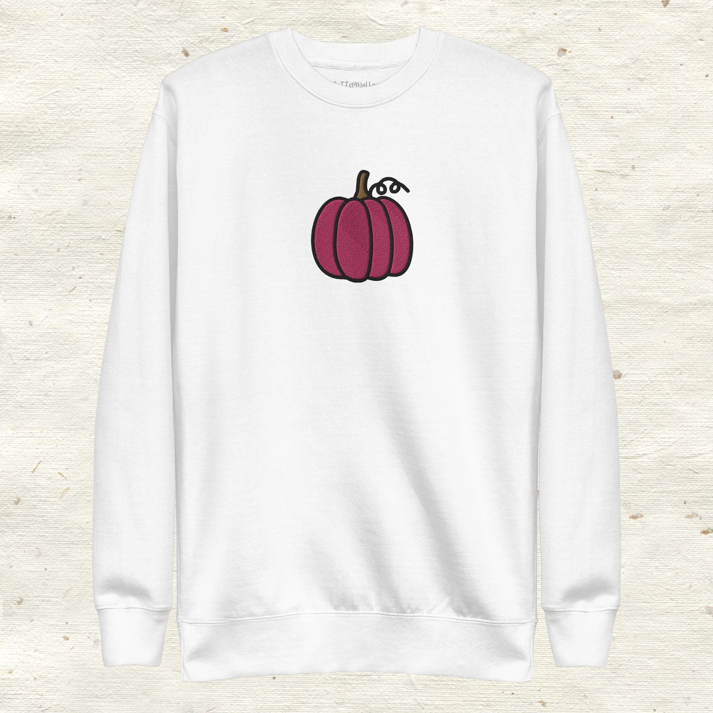 Pink Embroidered Pumpkin Premium Sweatshirt
