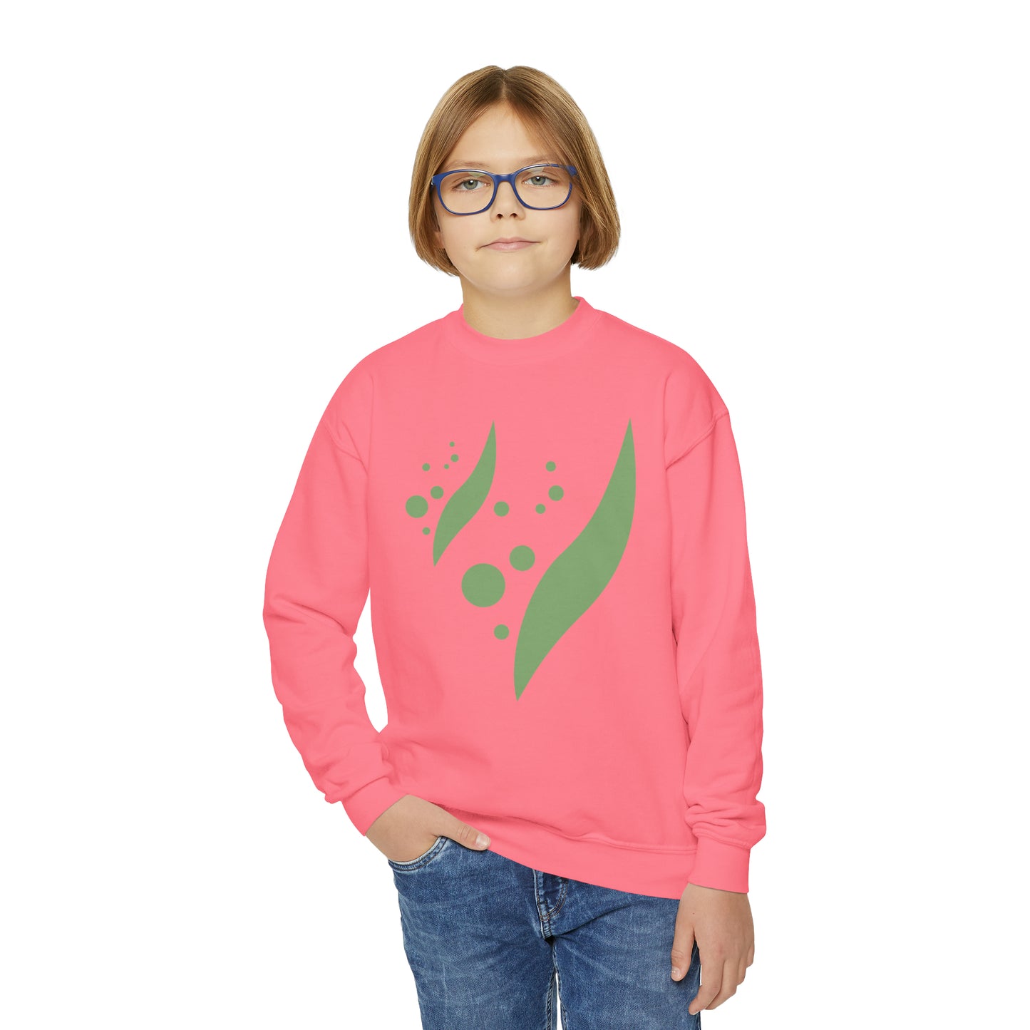 Swoosh and Dots Youth Crewneck Sweatshirt