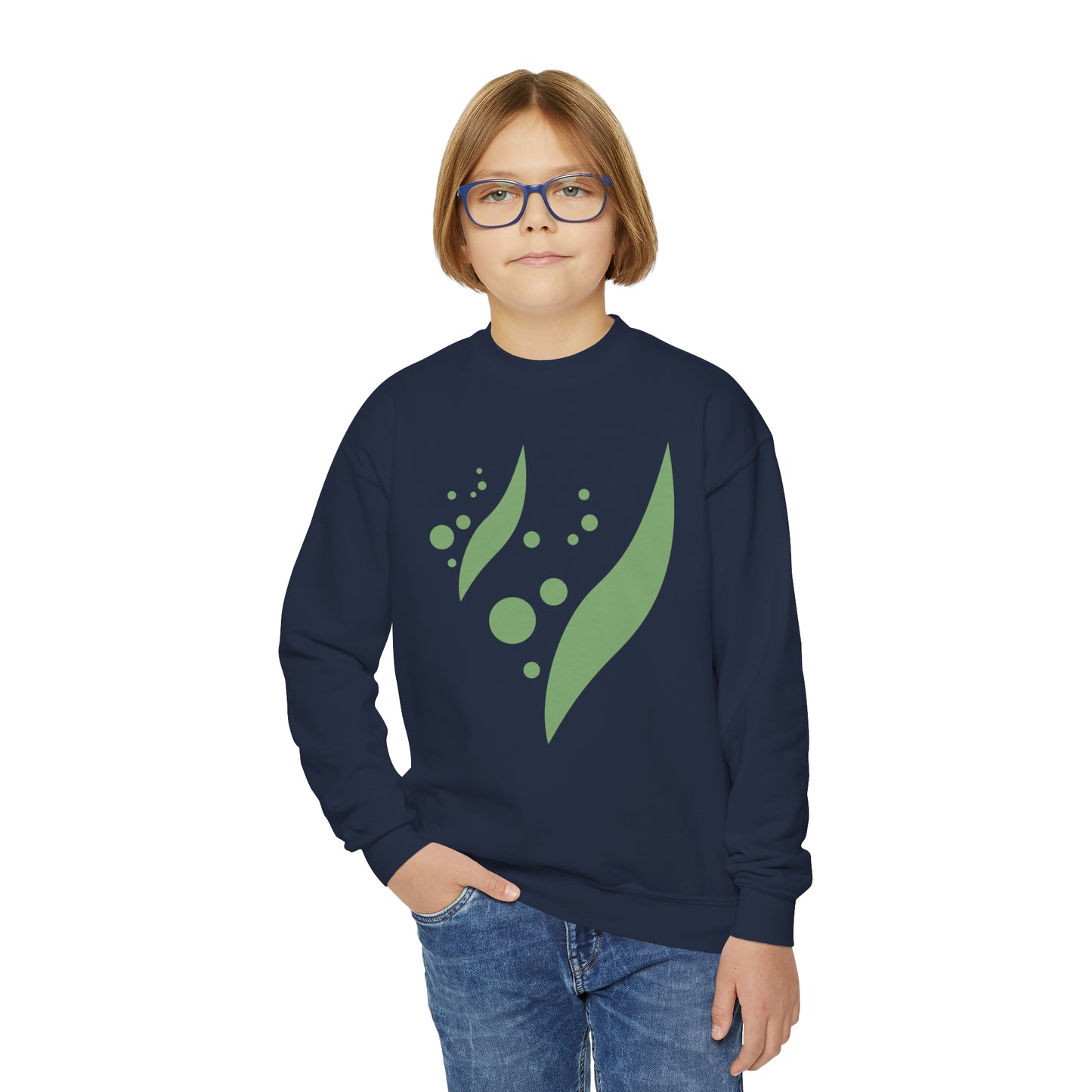 Swoosh and Dots Youth Crewneck Sweatshirt