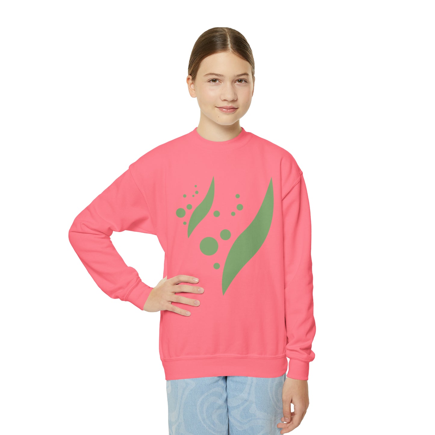 Swoosh and Dots Youth Crewneck Sweatshirt