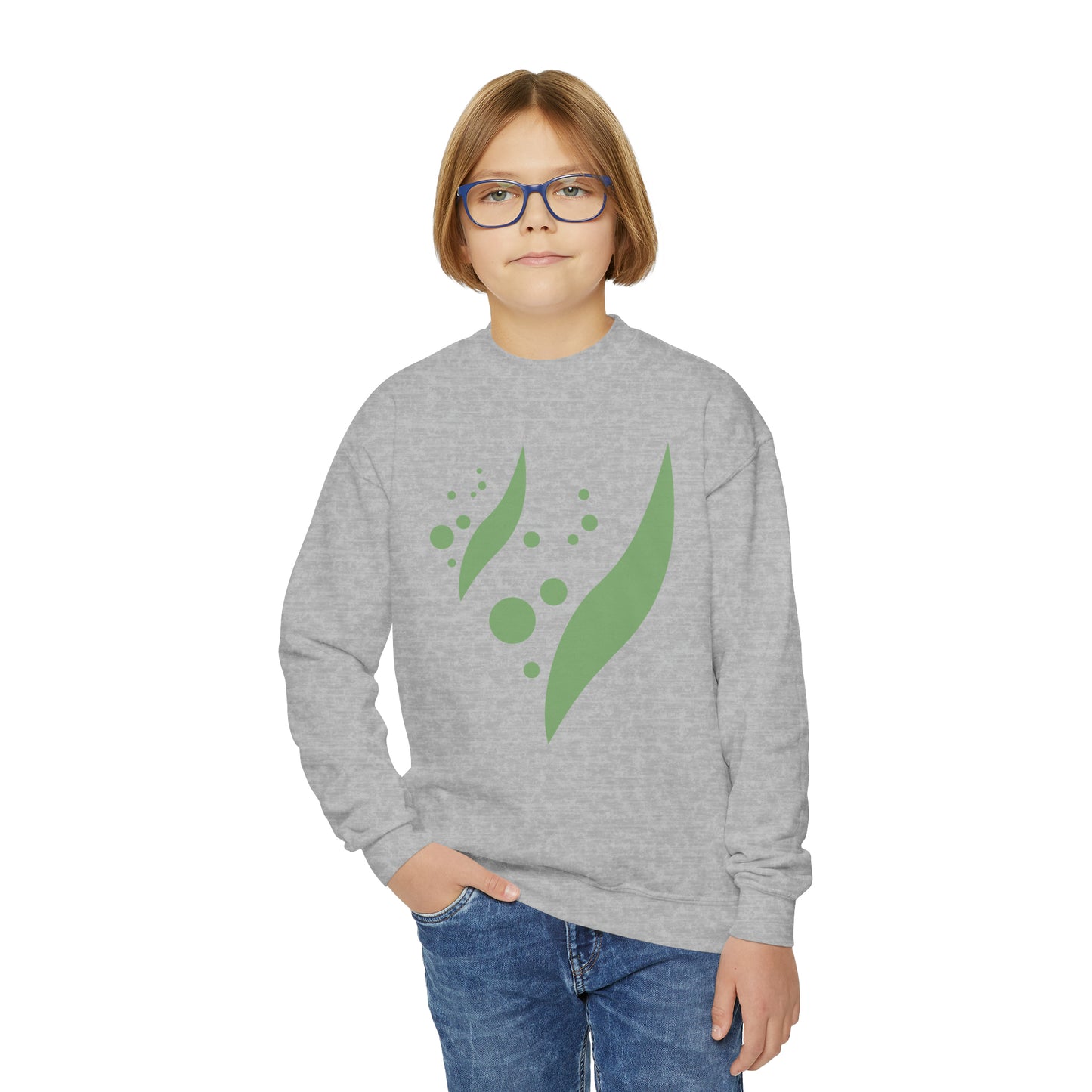 Swoosh and Dots Youth Crewneck Sweatshirt