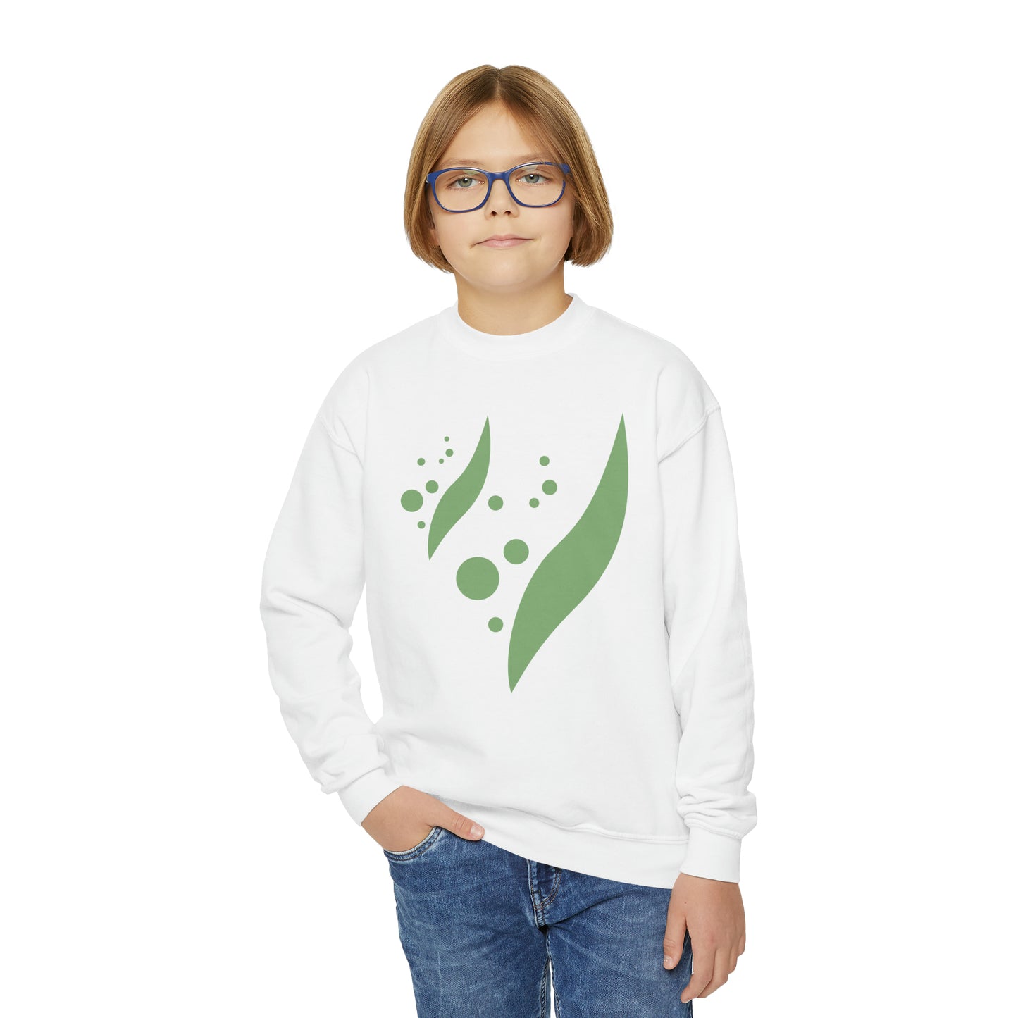 Swoosh and Dots Youth Crewneck Sweatshirt