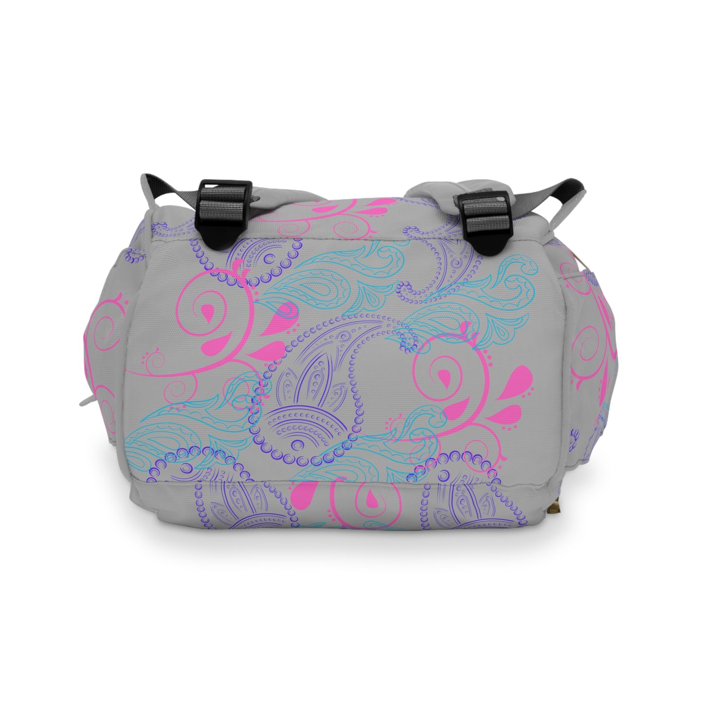 Purple and Turquoise Paisley Multifunctional Diaper Backpack