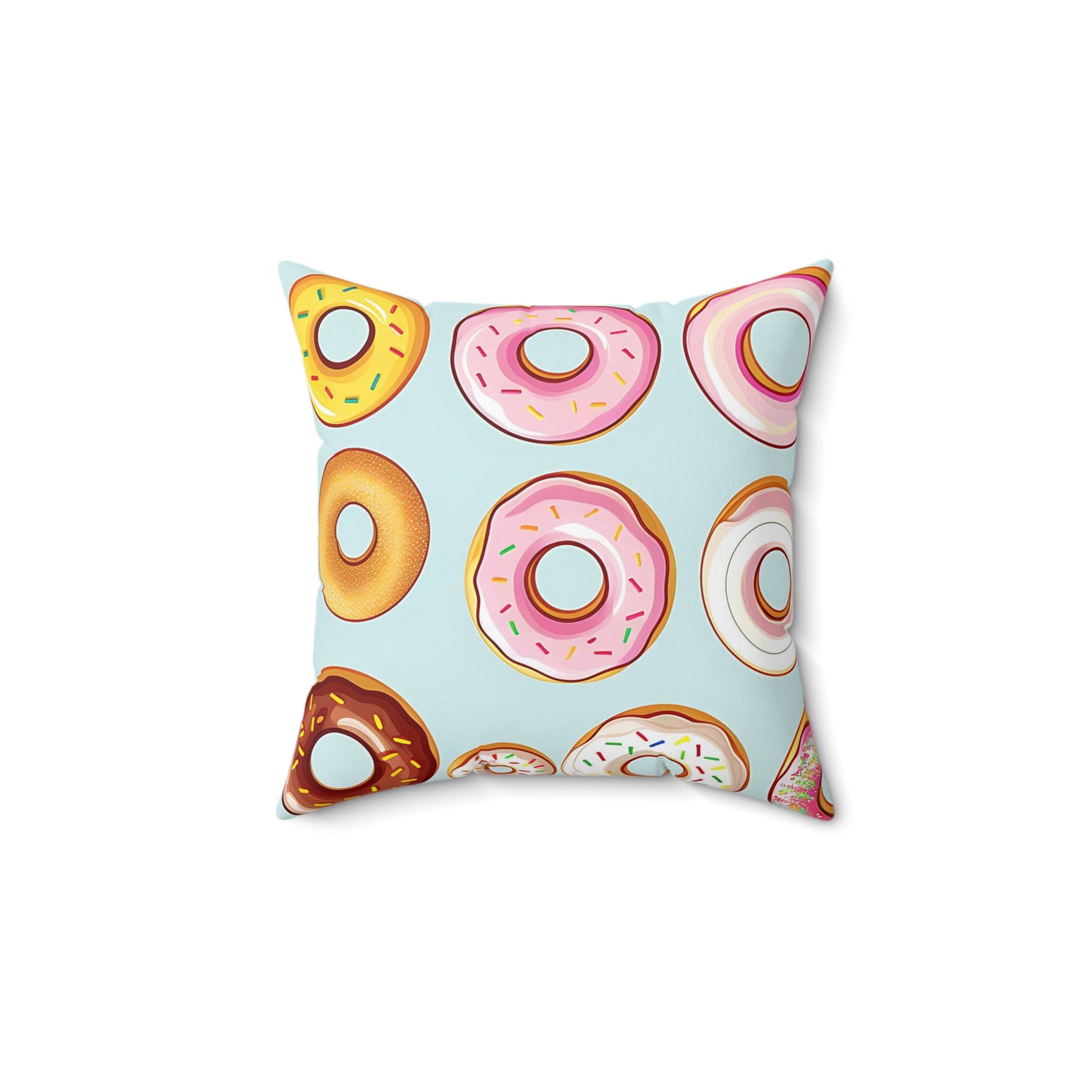 Glazed Donuts Graphic Spun Polyester Square Pillow