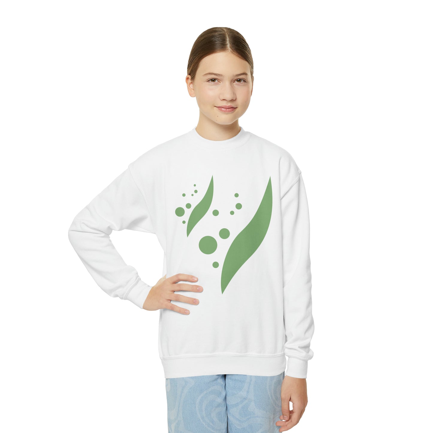 Swoosh and Dots Youth Crewneck Sweatshirt