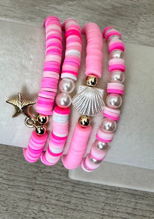 Pink Tide Beaded Bracelets