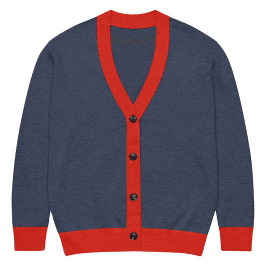 WaTTerMaLLone Red & Blue Knitted Cardigan