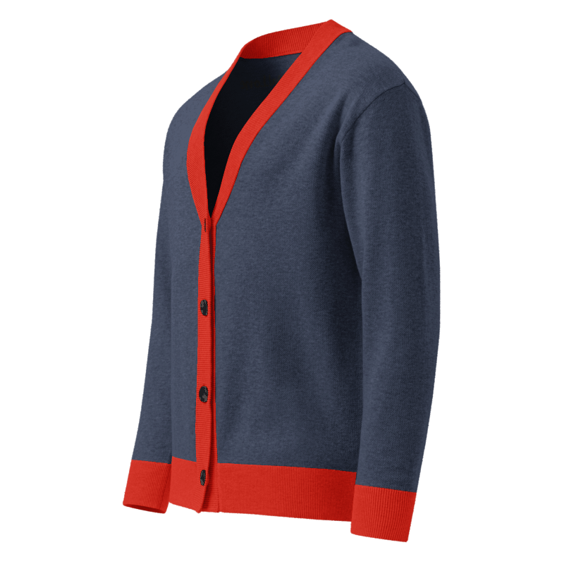 WaTTerMaLLone Red & Blue Knitted Cardigan
