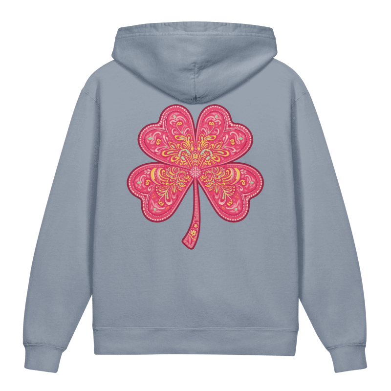 Pink & Yellow Clover Youth Lightweight Hooded Sweatshirt
