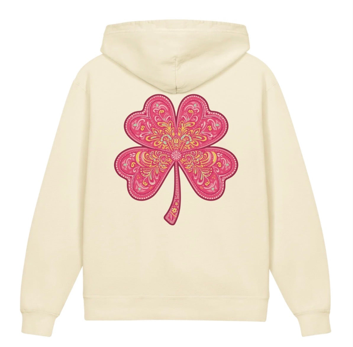 Pink & Yellow Clover Youth Lightweight Hooded Sweatshirt