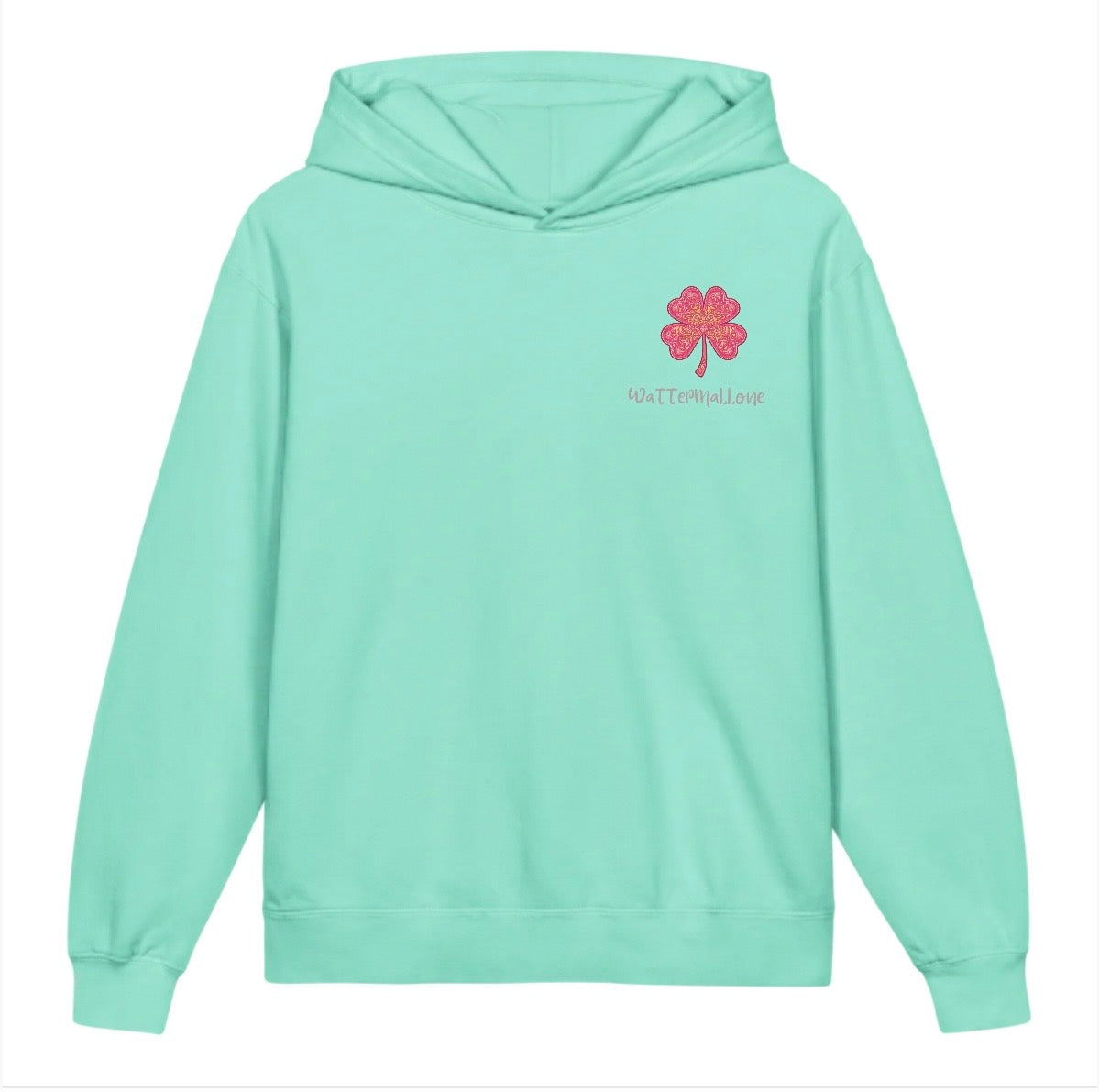 Pink & Yellow Clover Youth Lightweight Hooded Sweatshirt