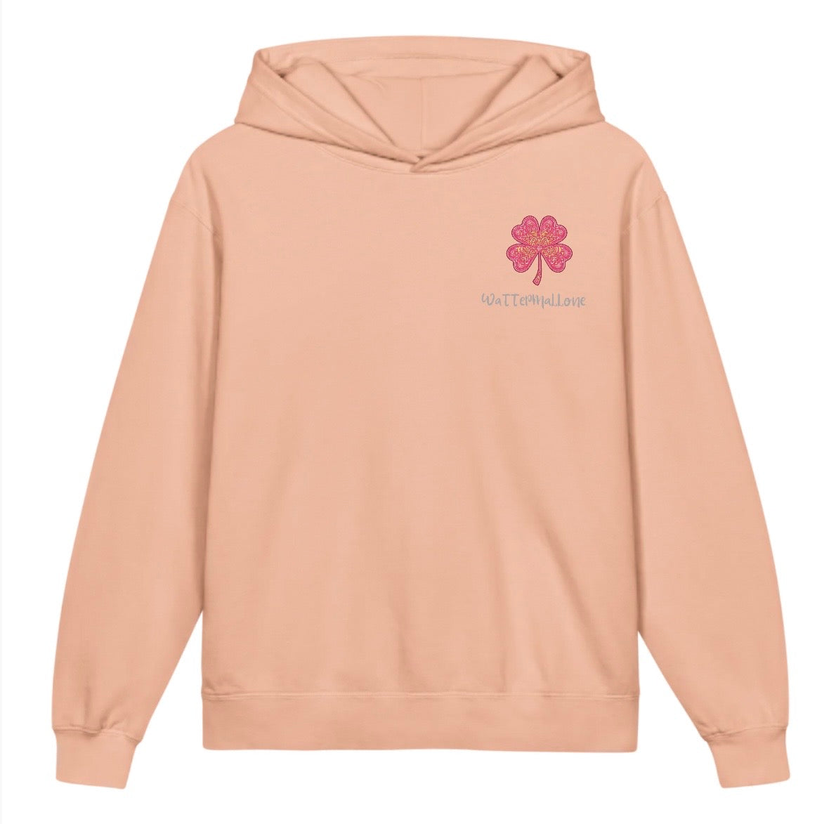 Pink & Yellow Clover Youth Lightweight Hooded Sweatshirt