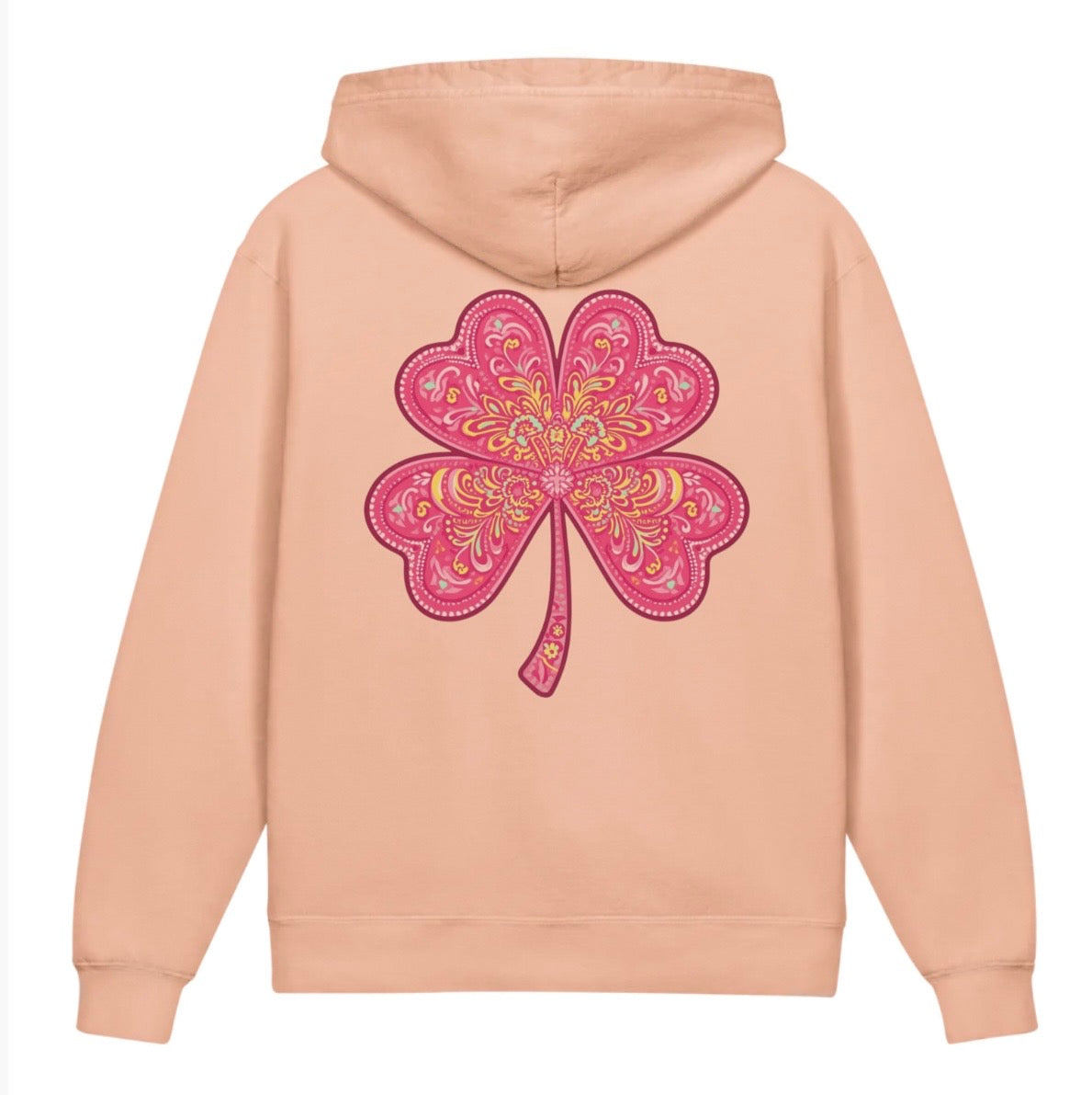 Pink & Yellow Clover Youth Lightweight Hooded Sweatshirt
