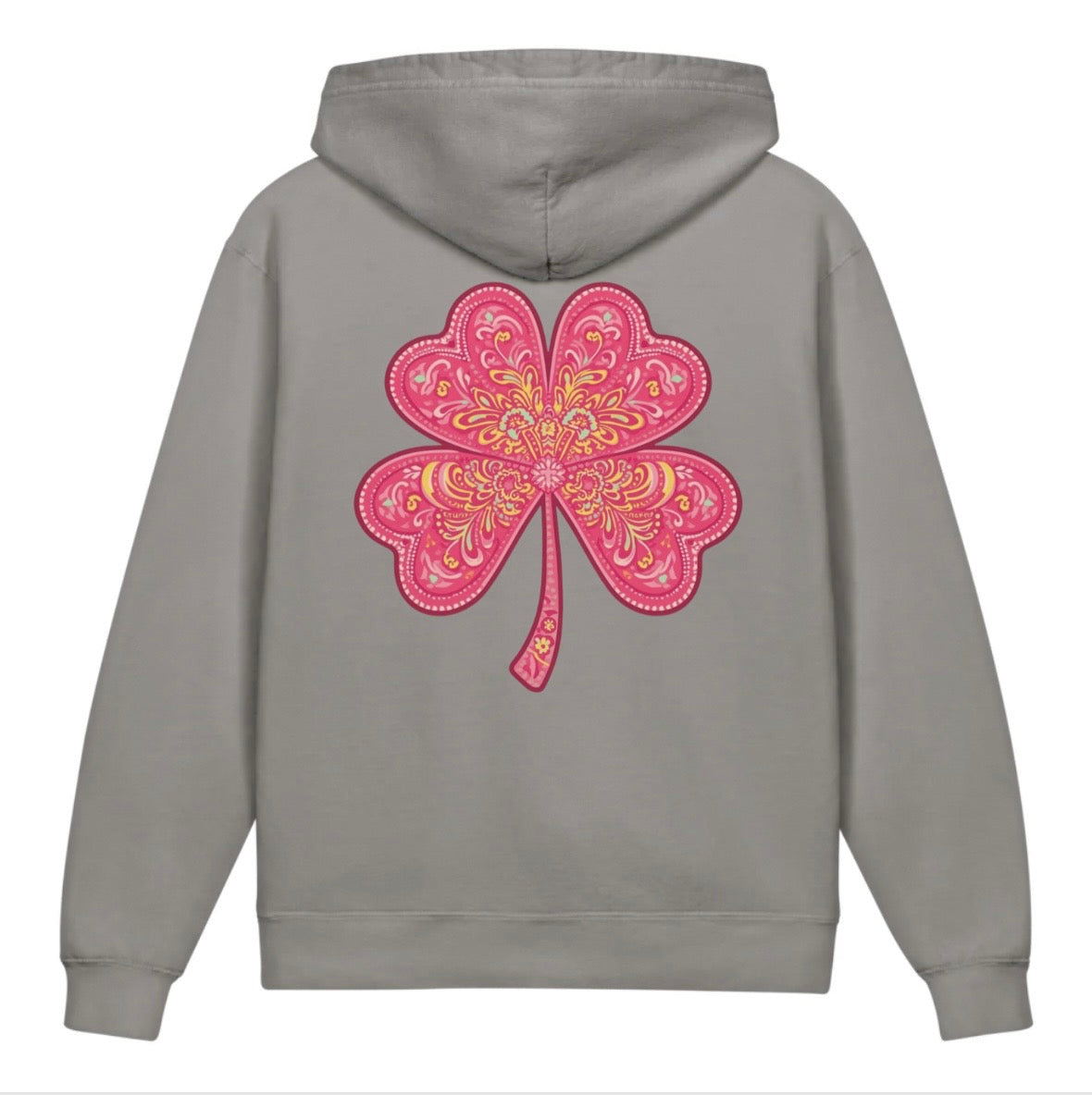 Pink & Yellow Clover Youth Lightweight Hooded Sweatshirt