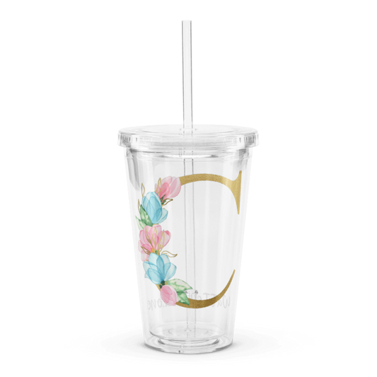 Letter C Clear Plastic Tumbler