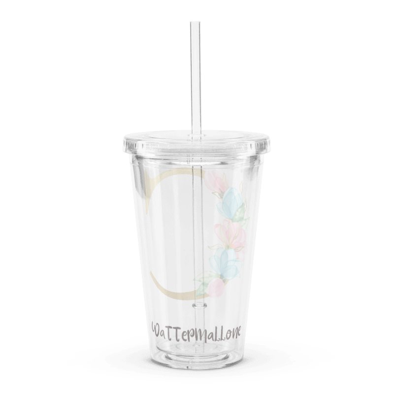 Letter C Clear Plastic Tumbler