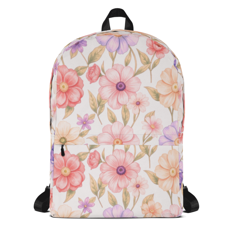 Peach Floral Backpack