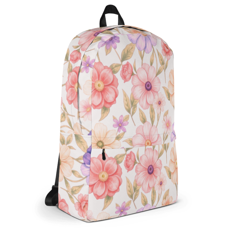 Peach Floral Backpack