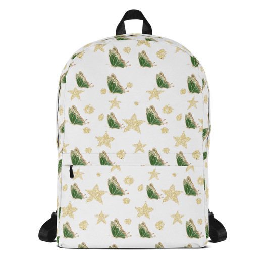 Sparkly Dark Green Butterflies Backpack