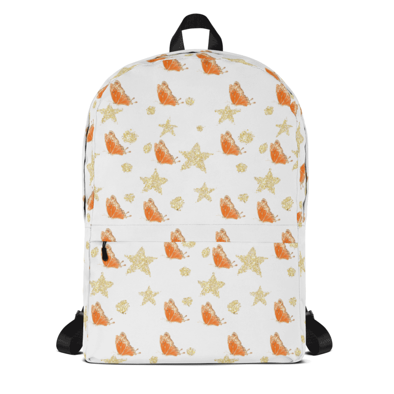 Sparkly Orange Butterflies Backpack