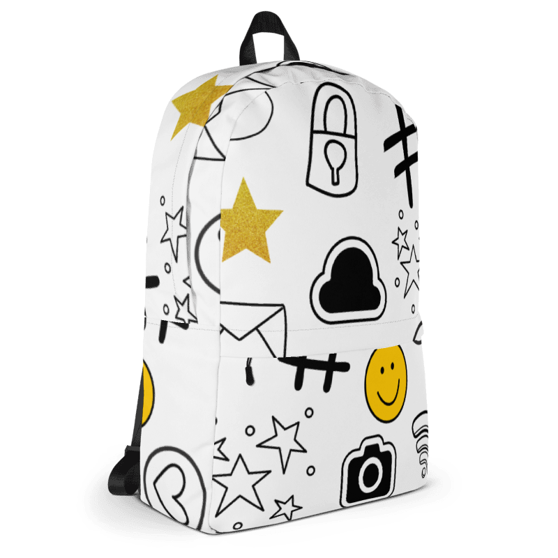 Bold Pattern Print Emoji Backpack