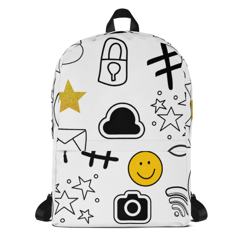 Bold Pattern Print Emoji Backpack