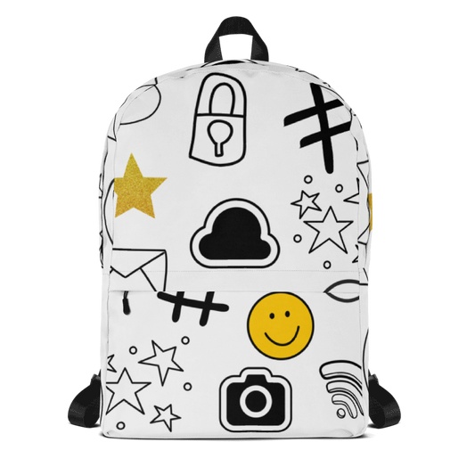 Bold Pattern Print Emoji Backpack