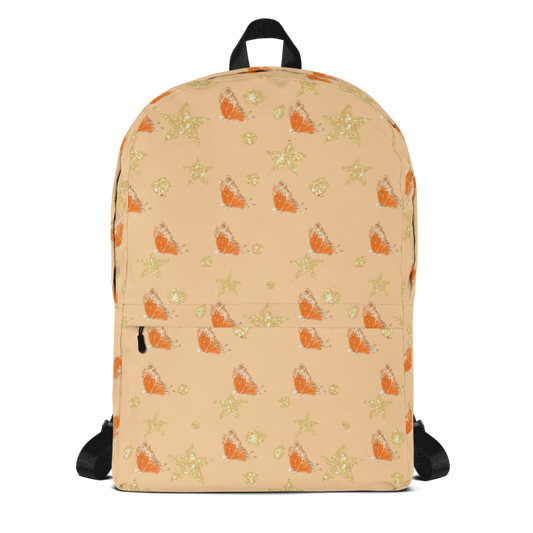 Sparkly Orange Butterflies Orange Backpack