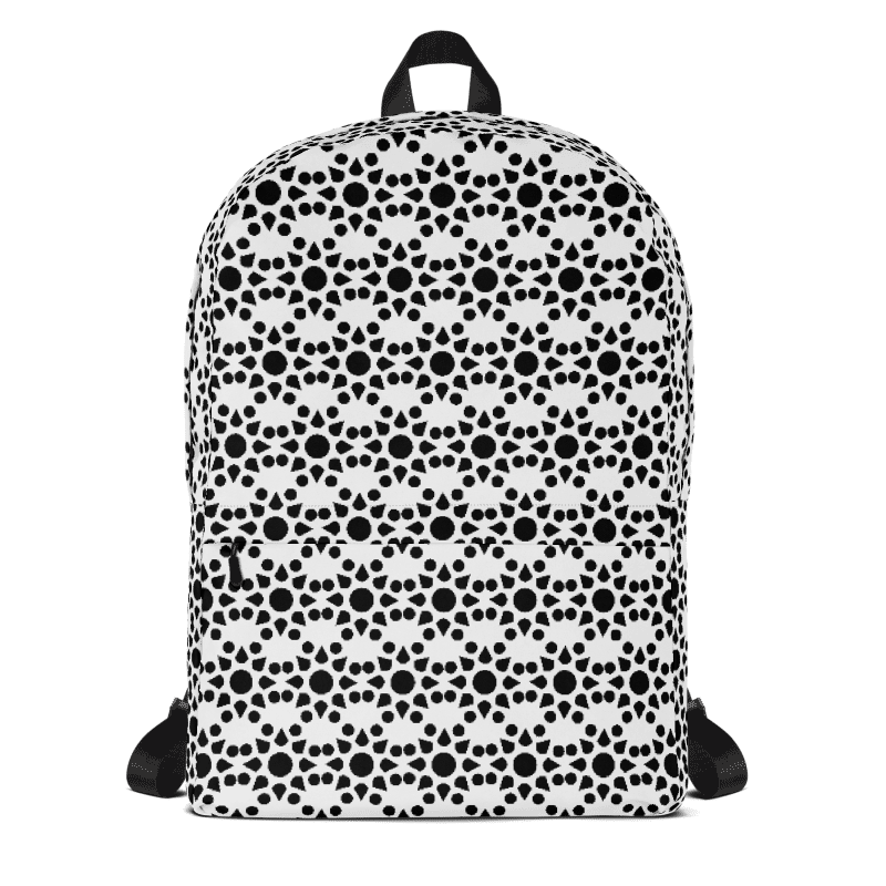 Black and White Dahlia Pattern Backpack