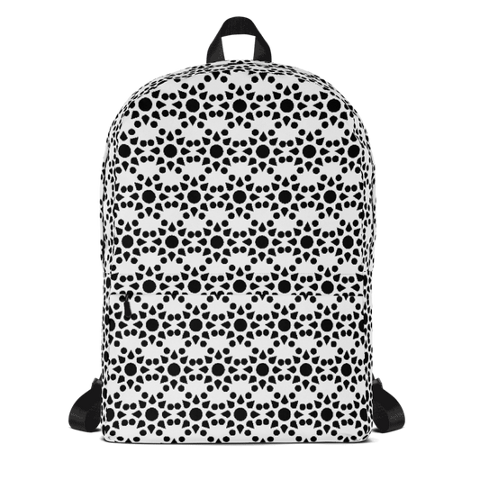 Black and White Dahlia Pattern Backpack