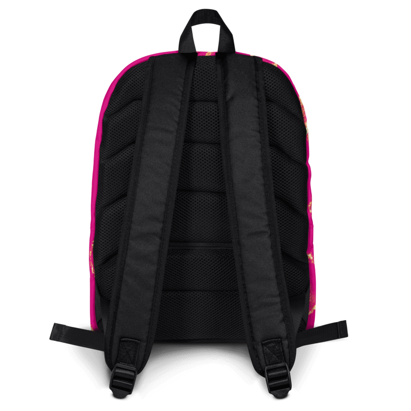 Gold Circles Dark Pink Backpack